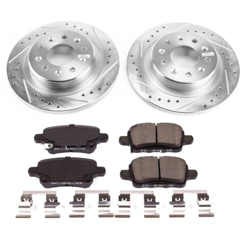 Chevrolet Equinox Brake Kit - Rear - PowerStop - Drilled & Slotted Rotors + Carbon-Fiber Ceramic Pads - 2018 Chevrolet Equinox Brake Kit - Rear - PowerStop - Drilled & Slotted Rotors + Carbon-Fiber Ceramic Pads - 2018