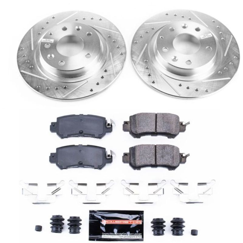 Mazda CX-3 Brake Kit - Rear - PowerStop - Drilled & Slotted Rotors + Carbon-Fiber Ceramic Pads - `16-`18