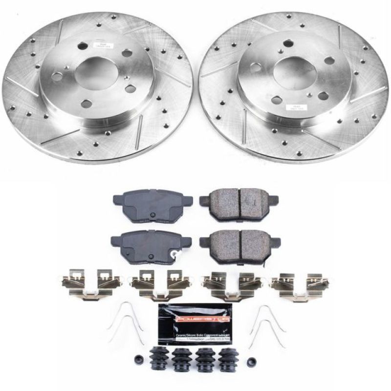 Scion iM Brake Kit - Rear - PowerStop - Drilled & Slotted Rotors + Carbon-Fiber Ceramic Pads - 2016