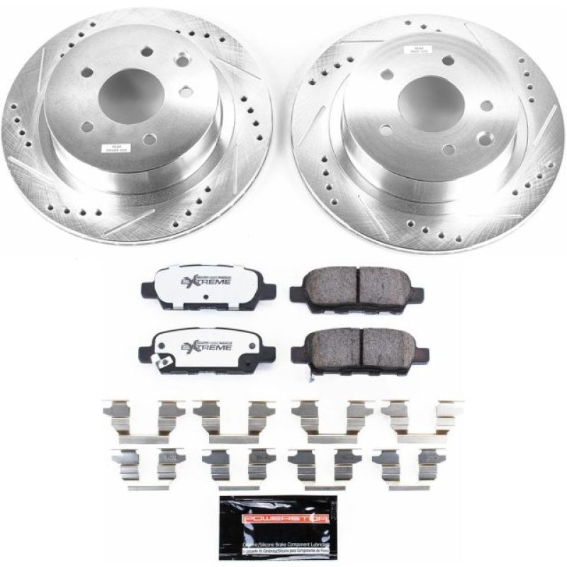 Nissan Juke Brake Kit - Rear - PowerStop - Drilled & Slotted Rotors + Carbon-Fiber Ceramic Pads - `14-`17