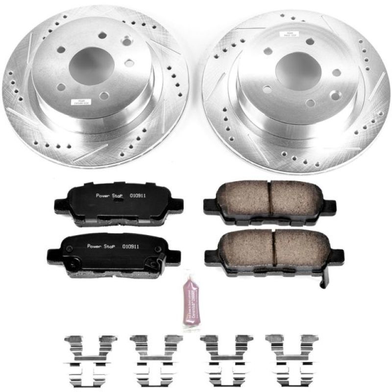 Nissan Juke Brake Kit - Rear - PowerStop - Drilled & Slotted Rotors + Carbon-Fiber Ceramic Pads - `14-`17