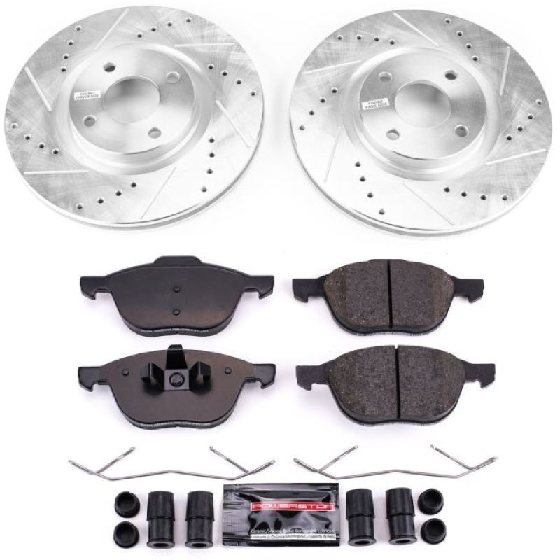 Ford EcoSport Brake Kit - Front - PowerStop - Drilled & Slotted Rotors + Carbon-Fiber Ceramic Pads - 2018