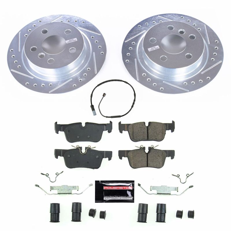 BMW i3 Brake Kit - Rear - PowerStop - Drilled & Slotted Rotors + Carbon-Fiber Ceramic Pads - `14-`20 BMW i3 Brake Kit - Rear - PowerStop - Drilled & Slotted Rotors + Carbon-Fiber Ceramic Pads - `14-`20