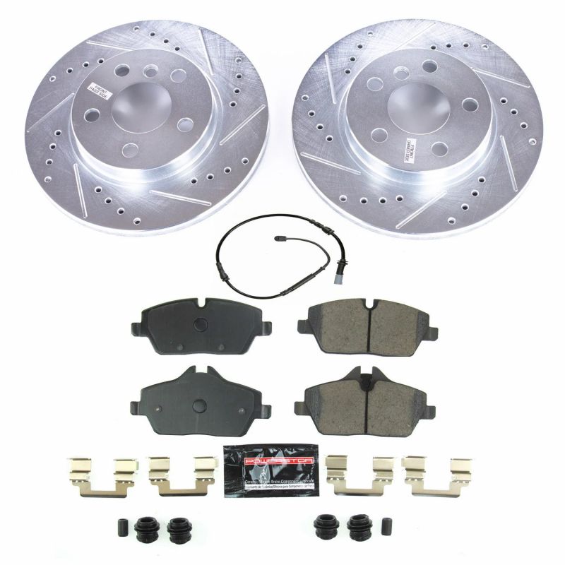 BMW i3 Brake Kit - Front - PowerStop - Z23 Evolution Sport Brake Upgrade Kit with Drilled & Slotted Rotors and Carbon-Fiber Ceramic Pads - `14-`20 BMW i3 Brake Kit - Front - PowerStop - Z23 Evolution Sport Brake Upgrade Kit with Drilled & Slotted Rotors and Carbon-Fiber Ceramic Pads - `14-`20