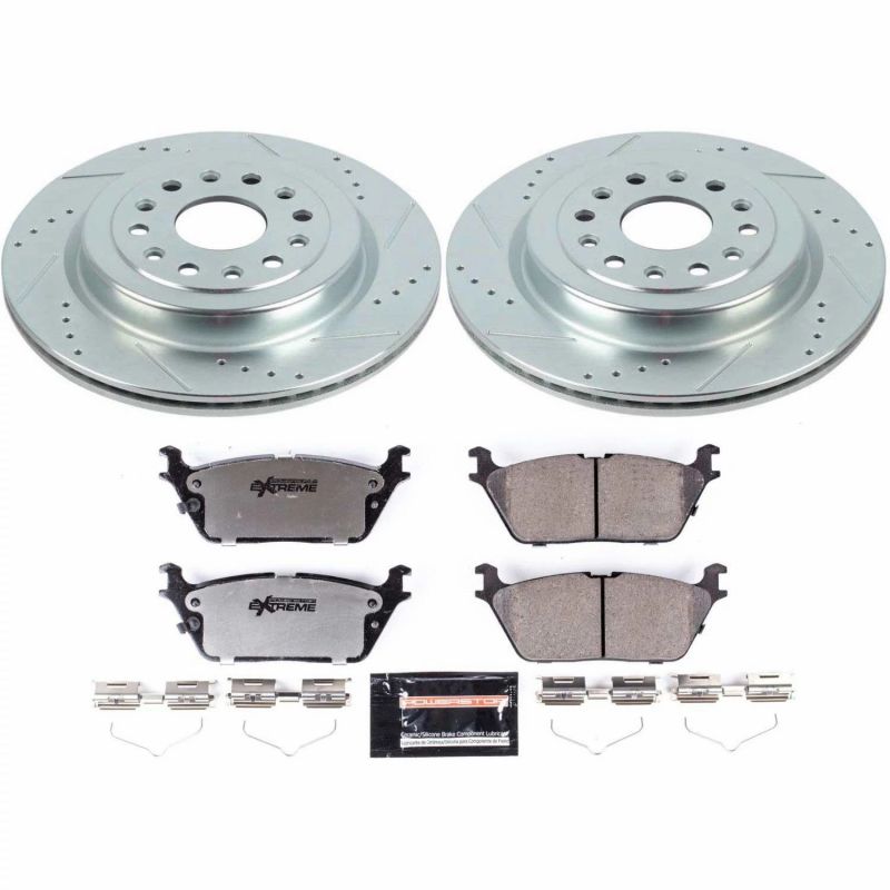 Ram 1500 Brake Kit - Rear - PowerStop - Drilled & Slotted Rotors + Carbon-Fiber Ceramic Pads - 2019 Ram 1500 Brake Kit - Rear - PowerStop - Drilled & Slotted Rotors + Carbon-Fiber Ceramic Pads - 2019