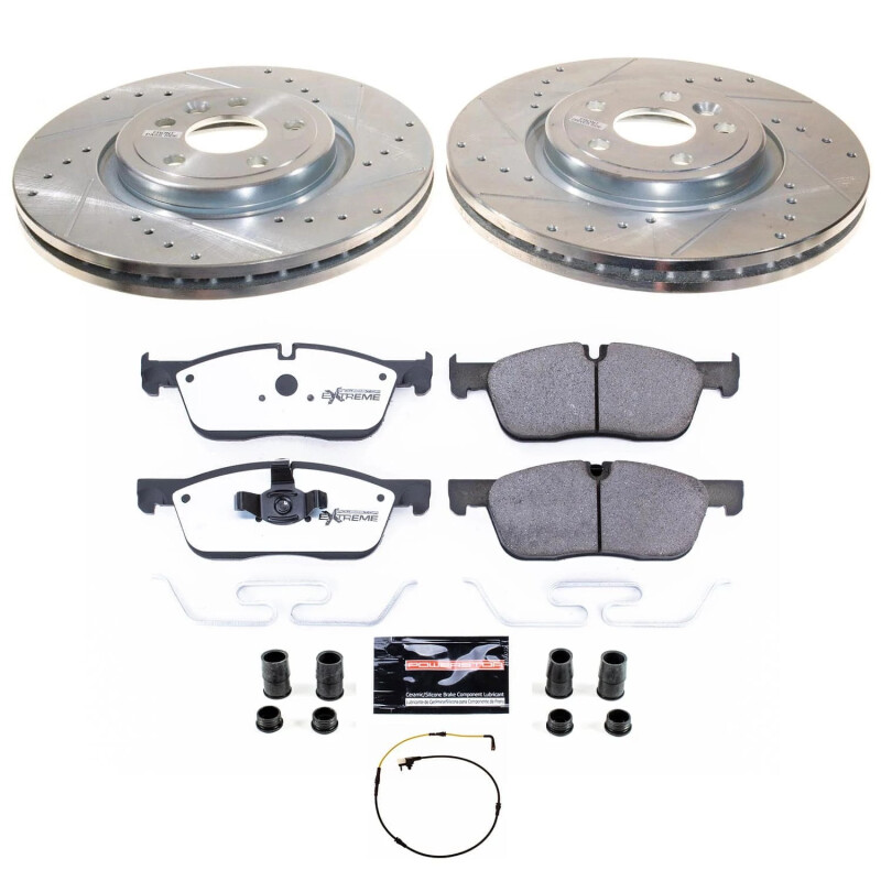 Land Rover Range Rover Velar Brake Pads + Rotors - Front - PowerStop - Z36 Truck & Tow, Drilled & Slotted Rotors + Carbon-Fiber Ceramic Pads - `18-`20 Land Rover Range Rover Velar Brake Pads + Rotors - Front - PowerStop - Z36 Truck & Tow, Drilled & Slotted Rotors + Carbon-Fiber Ceramic Pads - `18-`20
