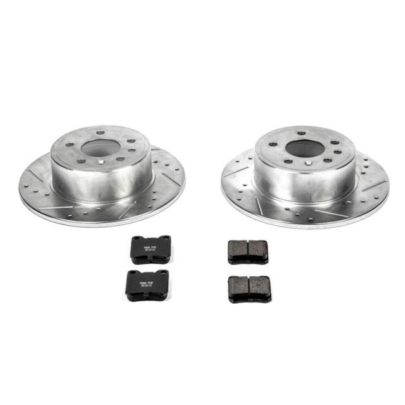 Saab 9-3 Brake Kit - Rear - PowerStop - Drilled & Slotted Rotors + Carbon-Fiber Ceramic Pads - `99-`03