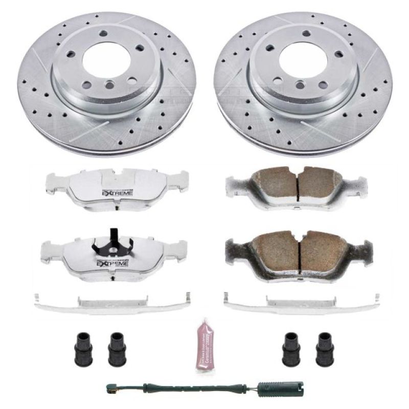 BMW Z3 Brake Kit - Front - PowerStop - Drilled & Slotted Rotors + Carbon-Fiber Ceramic Pads - `01-`02 BMW Z3 Brake Kit - Front - PowerStop - Drilled & Slotted Rotors + Carbon-Fiber Ceramic Pads - `01-`02