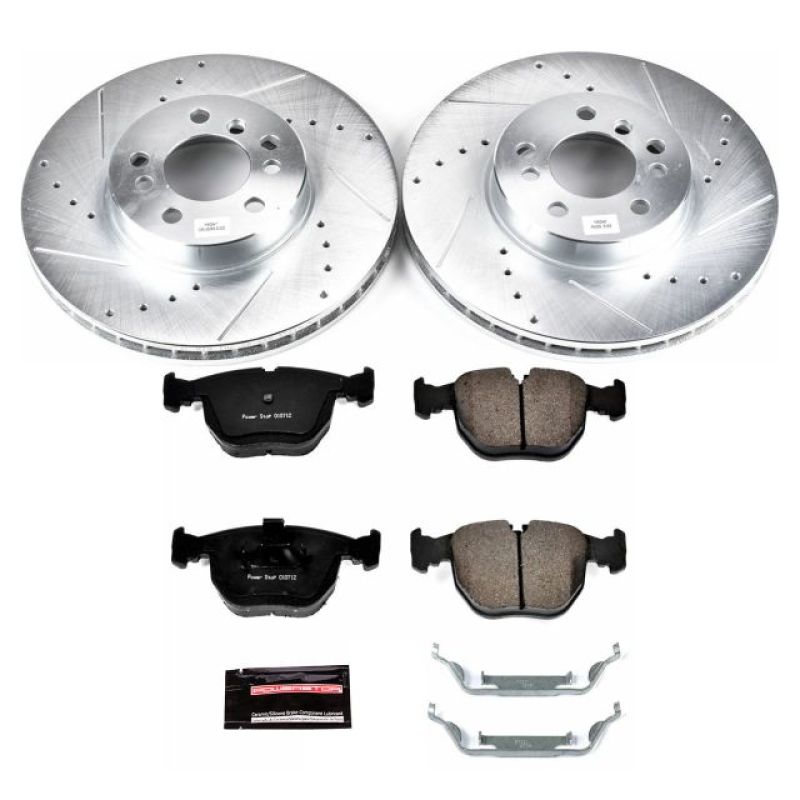 BMW X5 Brake Kit - Front - PowerStop - Z23 Evolution Kit with Drilled & Slotted Rotors + Carbon-Fiber Ceramic Pads - `00-`06 BMW X5 Brake Kit - Front - PowerStop - Z23 Evolution Kit with Drilled & Slotted Rotors + Carbon-Fiber Ceramic Pads - `00-`06