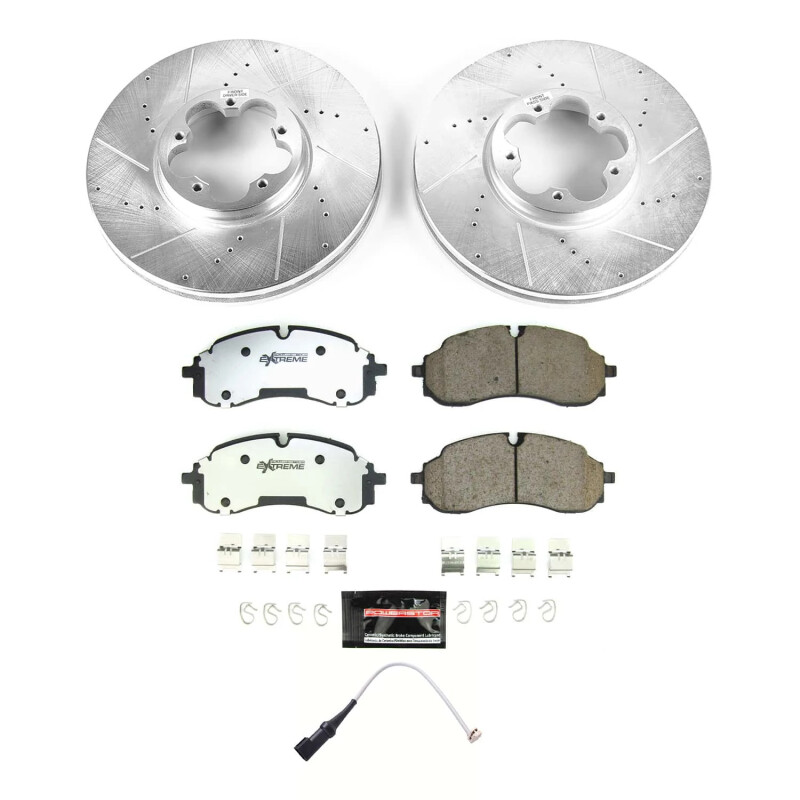 Ford Transit-250 Brake Kit - Front - PowerStop - Drilled & Slotted Rotors + Carbon-Fiber Ceramic Pads - 2022+ Ford Transit-250 Brake Kit - Front - PowerStop - Drilled & Slotted Rotors + Carbon-Fiber Ceramic Pads - 2022+