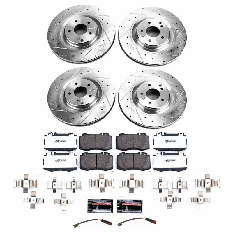 Mercedes-Benz SLK55 AMG Brake Kit - Front - PowerStop - Drilled & Slotted Rotors + Carbon-Fiber Ceramic Pads - `07-`10 Mercedes-Benz SLK55 AMG Brake Kit - Front - PowerStop - Drilled & Slotted Rotors + Carbon-Fiber Ceramic Pads - `07-`10