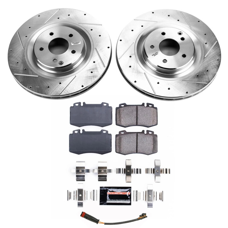 Mercedes-Benz SLK55 AMG Brake Kit - Front - PowerStop - Drilled & Slotted Rotors + Carbon-Fiber Ceramic Pads - `07-`10 Mercedes-Benz SLK55 AMG Brake Kit - Front - PowerStop - Drilled & Slotted Rotors + Carbon-Fiber Ceramic Pads - `07-`10