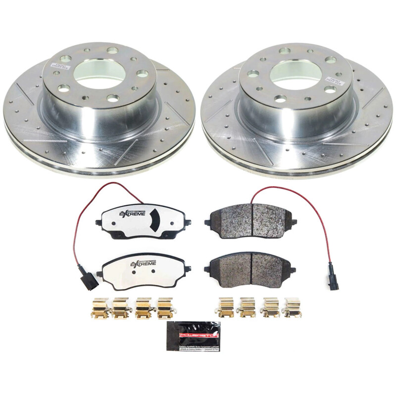 Ram ProMaster 1500 Brake Kit - Rear - PowerStop - Drilled & Slotted Rotors + Carbon-Fiber Ceramic Pads - `22-`23
