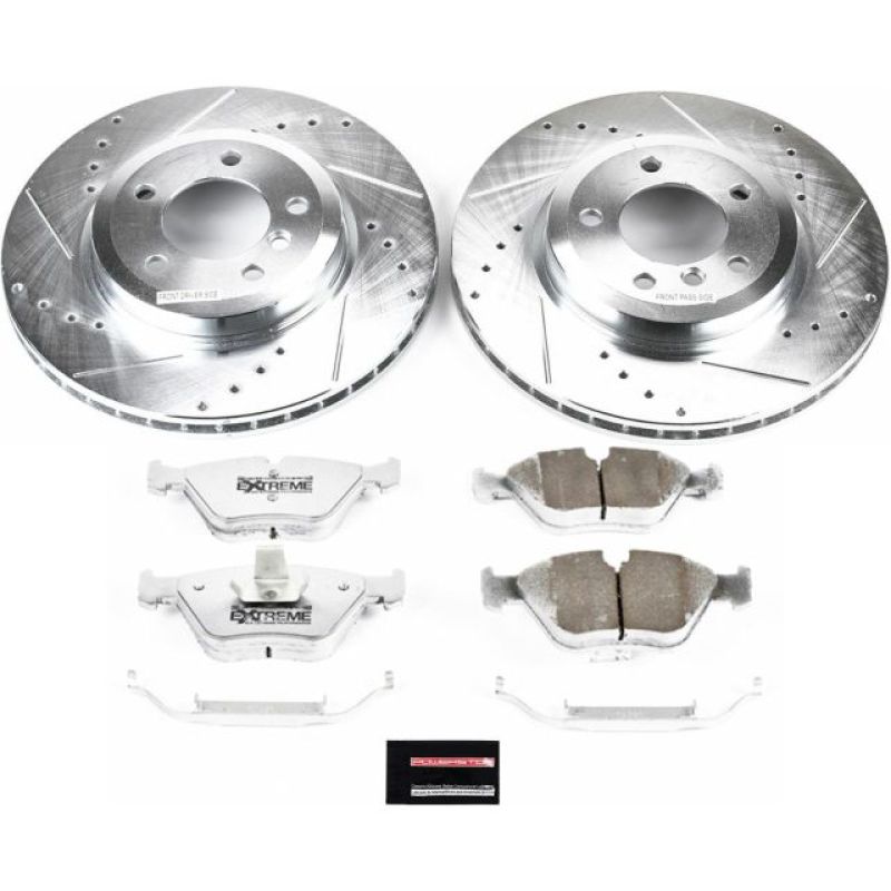 BMW Z4 Brake Kit - Front - PowerStop - Z26 Street Warrior Kit with Drilled & Slotted Rotors + Carbon-Fiber Ceramic Pads - `06-`08 BMW Z4 Brake Kit - Front - PowerStop - Z26 Street Warrior Kit with Drilled & Slotted Rotors + Carbon-Fiber Ceramic Pads - `06-`08