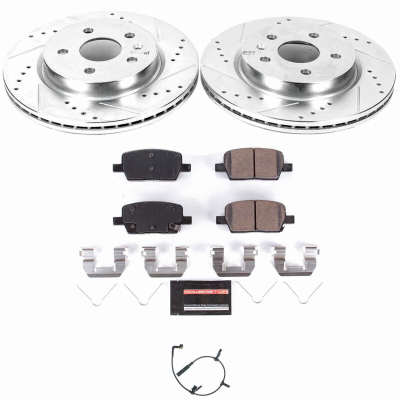 Cadillac CT6 Brake Kit - Rear - PowerStop - Drilled & Slotted Rotors + Carbon-Fiber Ceramic Pads - 2020