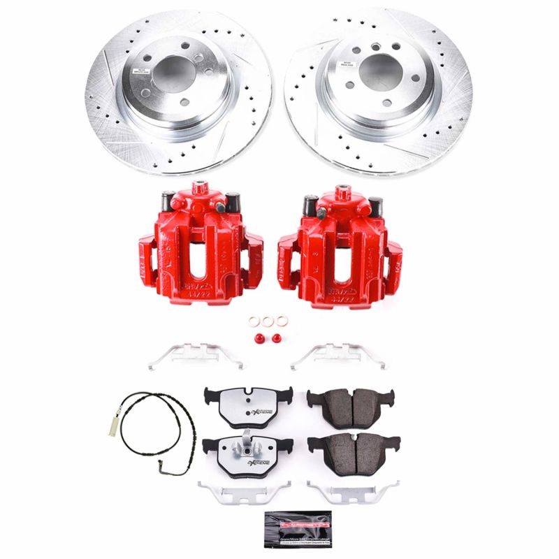 BMW 335i Brake Kit - Rear - PowerStop - Drilled & Slotted Rotors + Carbon-Fiber Ceramic Pads + Powder Coated Calipers - `07-`10 BMW 335i Brake Kit - Rear - PowerStop - Drilled & Slotted Rotors + Carbon-Fiber Ceramic Pads + Powder Coated Calipers - `07-`10