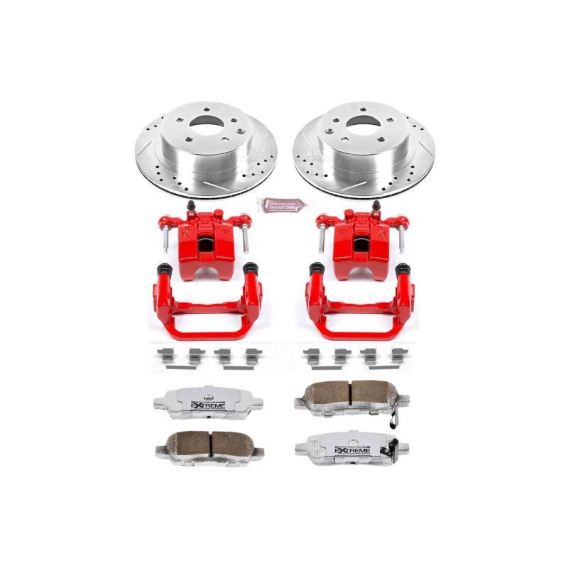 INFINITI G35 Brake Kit - Rear - PowerStop - Drilled & Slotted Rotors + Carbon-Fiber Ceramic Pads + Powder Coated Calipers - `03-`05 INFINITI G35 Brake Kit - Rear - PowerStop - Drilled & Slotted Rotors + Carbon-Fiber Ceramic Pads + Powder Coated Calipers - `03-`05