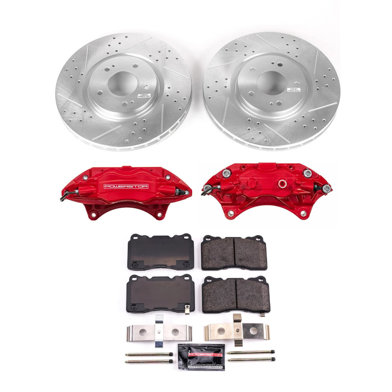 Mitsubishi Lancer Brake Kit - Front - PowerStop - Drilled & Slotted Rotors + Carbon-Fiber Ceramic Pads + Powder Coated Calipers - `03-`06 Mitsubishi Lancer Brake Kit - Front - PowerStop - Drilled & Slotted Rotors + Carbon-Fiber Ceramic Pads + Powder Coated Calipers - `03-`06
