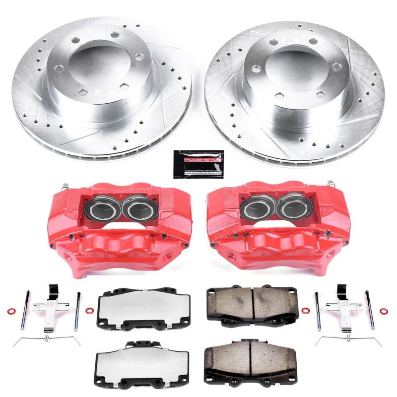 Toyota 4Runner Brake Kit - Front - PowerStop - Drilled & Slotted Rotors + Carbon-Fiber Ceramic Pads + Powder Coated Calipers - `95-`02 Toyota 4Runner Brake Kit - Front - PowerStop - Drilled & Slotted Rotors + Carbon-Fiber Ceramic Pads + Powder Coated Calipers - `95-`02