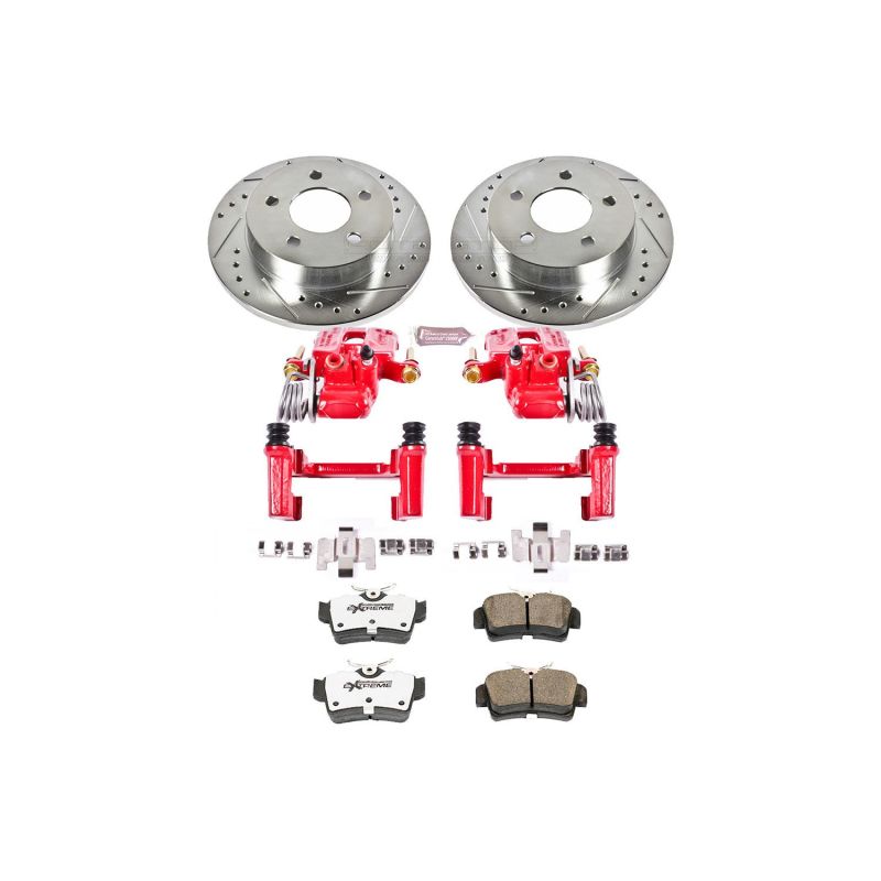 Ford Mustang Brake Kit - Rear - PowerStop - Drilled & Slotted Rotors + Carbon-Fiber Ceramic Pads + Powder Coated Calipers - `94-`04 Ford Mustang Brake Kit - Rear - PowerStop - Drilled & Slotted Rotors + Carbon-Fiber Ceramic Pads + Powder Coated Calipers - `94-`04