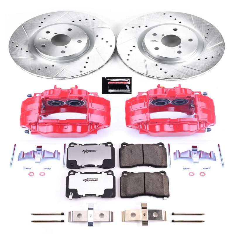 Subaru WRX STI Brake Kit - Front - PowerStop - Drilled & Slotted Rotors + Carbon-Fiber Ceramic Pads + Powder Coated Calipers - `15-`17 Subaru WRX STI Brake Kit - Front - PowerStop - Drilled & Slotted Rotors + Carbon-Fiber Ceramic Pads + Powder Coated Calipers - `15-`17