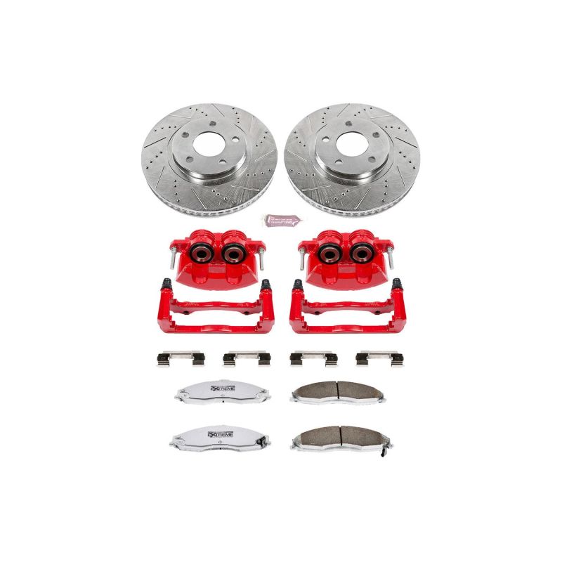 Pontiac Firebird Brake Kit - Front - PowerStop - Drilled & Slotted Rotors + Carbon-Fiber Ceramic Pads + Powder Coated Calipers - `98-`02 Pontiac Firebird Brake Kit - Front - PowerStop - Drilled & Slotted Rotors + Carbon-Fiber Ceramic Pads + Powder Coated Calipers - `98-`02