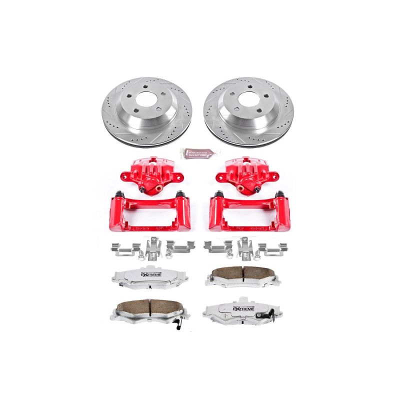 Pontiac Firebird Brake Kit - Rear - PowerStop - Drilled & Slotted Rotors + Carbon-Fiber Ceramic Pads + Powder Coated Calipers - `98-`02 Pontiac Firebird Brake Kit - Rear - PowerStop - Drilled & Slotted Rotors + Carbon-Fiber Ceramic Pads + Powder Coated Calipers - `98-`02