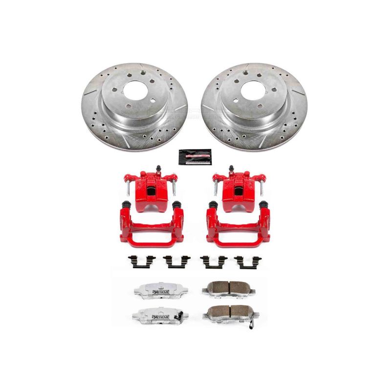 INFINITI G35 Brake Kit - Rear - PowerStop - Drilled & Slotted Rotors + Carbon-Fiber Ceramic Pads + Powder Coated Calipers - `05-`08 INFINITI G35 Brake Kit - Rear - PowerStop - Drilled & Slotted Rotors + Carbon-Fiber Ceramic Pads + Powder Coated Calipers - `05-`08