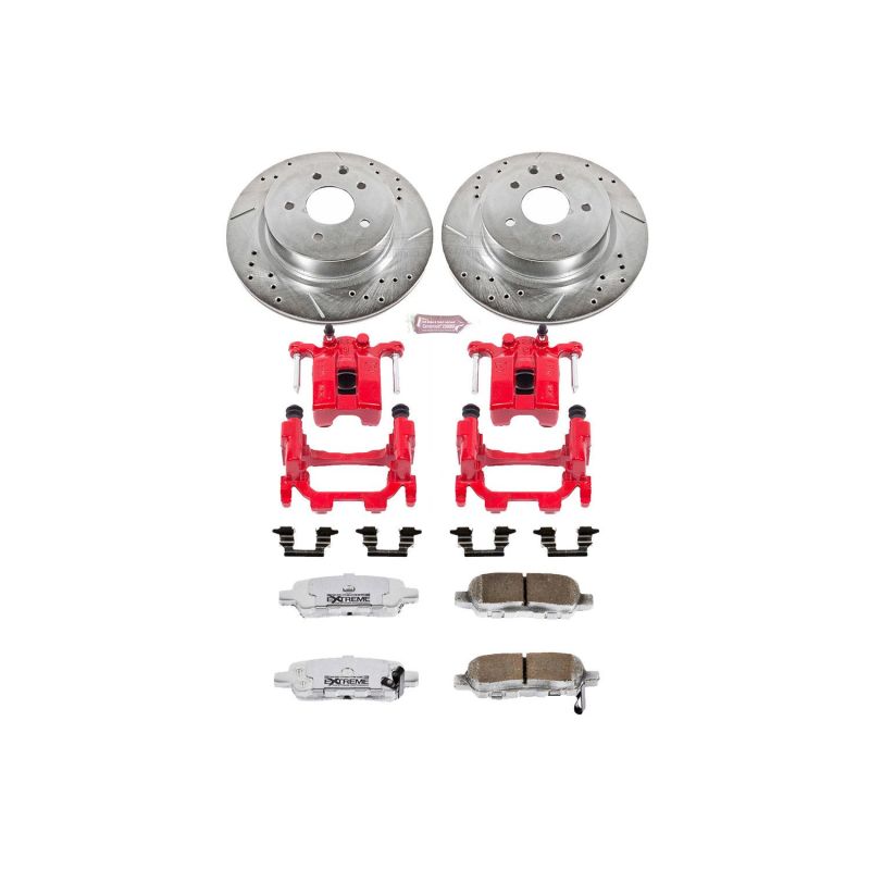 INFINITI G37 Brake Kit - Rear - PowerStop - Drilled & Slotted Rotors + Carbon-Fiber Ceramic Pads + Powder Coated Calipers - `09-`13 INFINITI G37 Brake Kit - Rear - PowerStop - Drilled & Slotted Rotors + Carbon-Fiber Ceramic Pads + Powder Coated Calipers - `09-`13