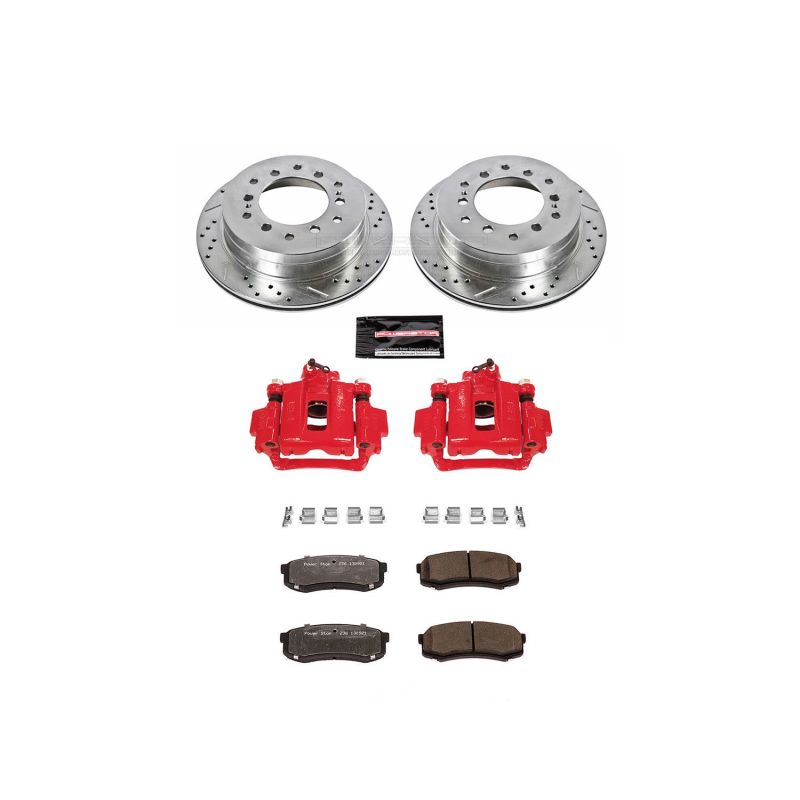 Toyota 4Runner Brake Kit - Rear - PowerStop - Drilled & Slotted Rotors + Carbon-Fiber Ceramic Pads + Powder Coated Calipers - Red - `03-`09 Toyota 4Runner Brake Kit - Rear - PowerStop - Drilled & Slotted Rotors + Carbon-Fiber Ceramic Pads + Powder Coated Calipers - Red - `03-`09