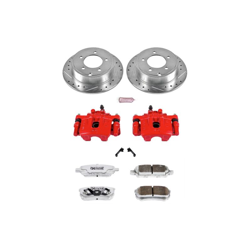 Chrysler 200 Brake Kit - Rear - PowerStop - Drilled & Slotted Rotors + Carbon-Fiber Ceramic Pads + Powder Coated Calipers - `11-`14 Chrysler 200 Brake Kit - Rear - PowerStop - Drilled & Slotted Rotors + Carbon-Fiber Ceramic Pads + Powder Coated Calipers - `11-`14