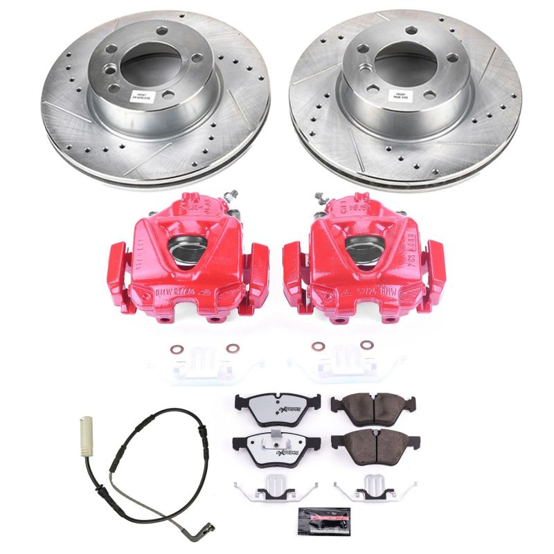 BMW 3 Series Brake Kit - Front - PowerStop - Drilled & Slotted Rotors + Carbon-Fiber Ceramic Pads + Powder Coated Calipers - `08-`10 BMW 3 Series Brake Kit - Front - PowerStop - Drilled & Slotted Rotors + Carbon-Fiber Ceramic Pads + Powder Coated Calipers - `08-`10
