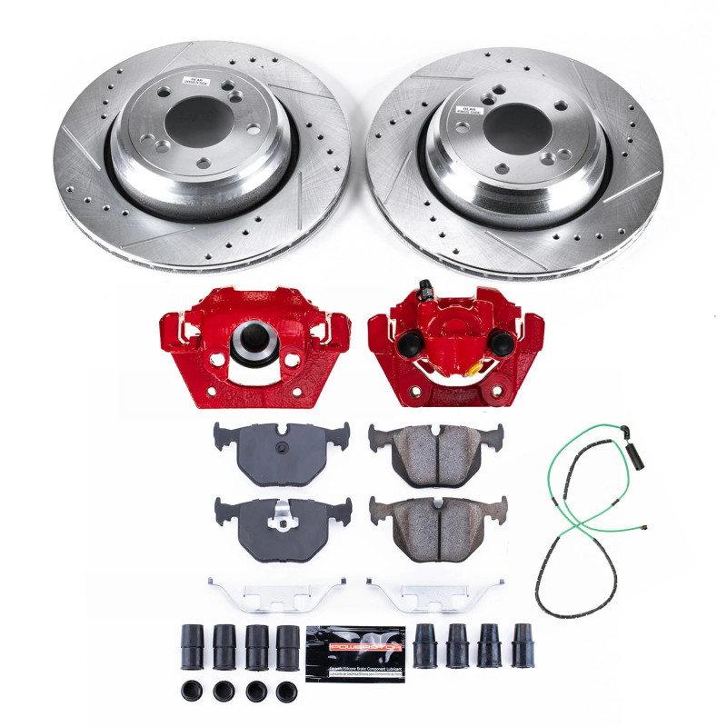 BMW M3 Brake Kit - Rear - PowerStop - Z23 Evolution Sport: Drilled & Slotted Rotors + Carbon-Fiber Ceramic Pads + Powder Coated Calipers - `01-`06 BMW M3 Brake Kit - Rear - PowerStop - Z23 Evolution Sport: Drilled & Slotted Rotors + Carbon-Fiber Ceramic Pads + Powder Coated Calipers - `01-`06