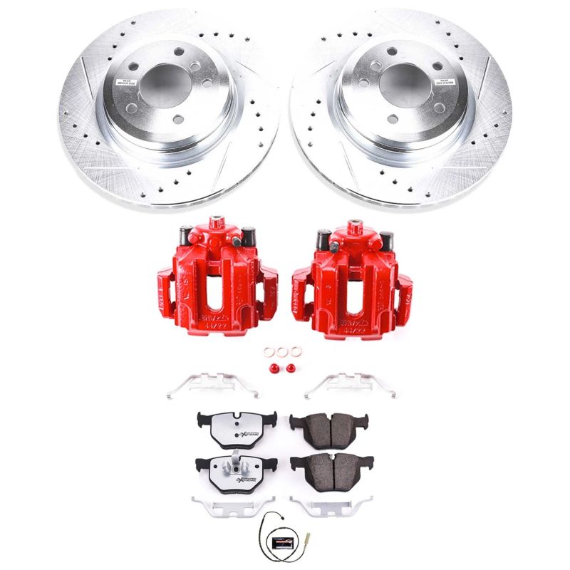 BMW 335i Brake Kit - Rear - PowerStop - Drilled & Slotted Rotors + Carbon-Fiber Ceramic Pads + Powder Coated Calipers - `11-`13 BMW 335i Brake Kit - Rear - PowerStop - Drilled & Slotted Rotors + Carbon-Fiber Ceramic Pads + Powder Coated Calipers - `11-`13