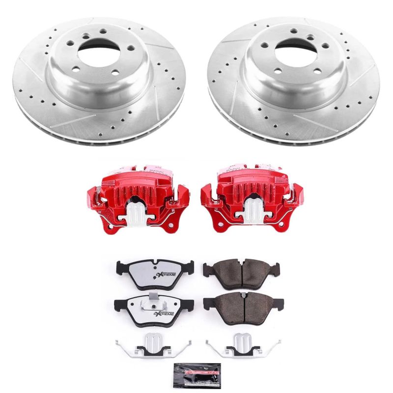 BMW Z4 Brake Kit - Front - PowerStop - Drilled & Slotted Rotors + Carbon-Fiber Ceramic Pads + Powder Coated Calipers - `09-`10 BMW Z4 Brake Kit - Front - PowerStop - Drilled & Slotted Rotors + Carbon-Fiber Ceramic Pads + Powder Coated Calipers - `09-`10