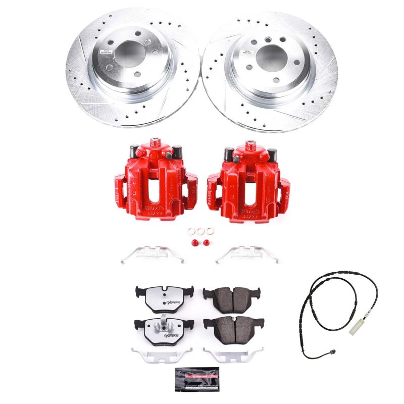 BMW X1 Brake Kit - Rear - PowerStop - Drilled & Slotted Rotors + Carbon-Fiber Ceramic Pads + Powder Coated Calipers - `13-`15 BMW X1 Brake Kit - Rear - PowerStop - Drilled & Slotted Rotors + Carbon-Fiber Ceramic Pads + Powder Coated Calipers - `13-`15