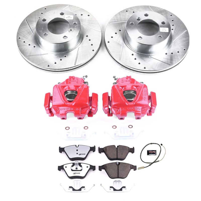 BMW X1 Brake Kit - Front - PowerStop - Drilled & Slotted Rotors + Carbon-Fiber Ceramic Pads + Powder Coated Calipers - `13-`15 BMW X1 Brake Kit - Front - PowerStop - Drilled & Slotted Rotors + Carbon-Fiber Ceramic Pads + Powder Coated Calipers - `13-`15