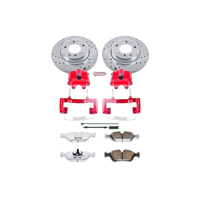 BMW Z3 Brake Kit - Front - PowerStop - Drilled & Slotted Rotors + Carbon-Fiber Ceramic Pads + Powder Coated Calipers - `01-`02 BMW Z3 Brake Kit - Front - PowerStop - Drilled & Slotted Rotors + Carbon-Fiber Ceramic Pads + Powder Coated Calipers - `01-`02