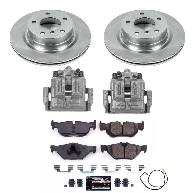 BMW 3 Series Brake Kit - Rear - PowerStop - Autospecialty Rotors + Evolution Ceramic Pads + Replacement Calipers - 2006