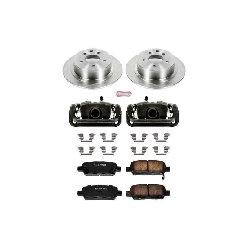 Nissan Altima Brake Kit - Rear - PowerStop - Autospecialty Rotors + Evolution Ceramic Pads + Non-coated Calipers - `02-`06