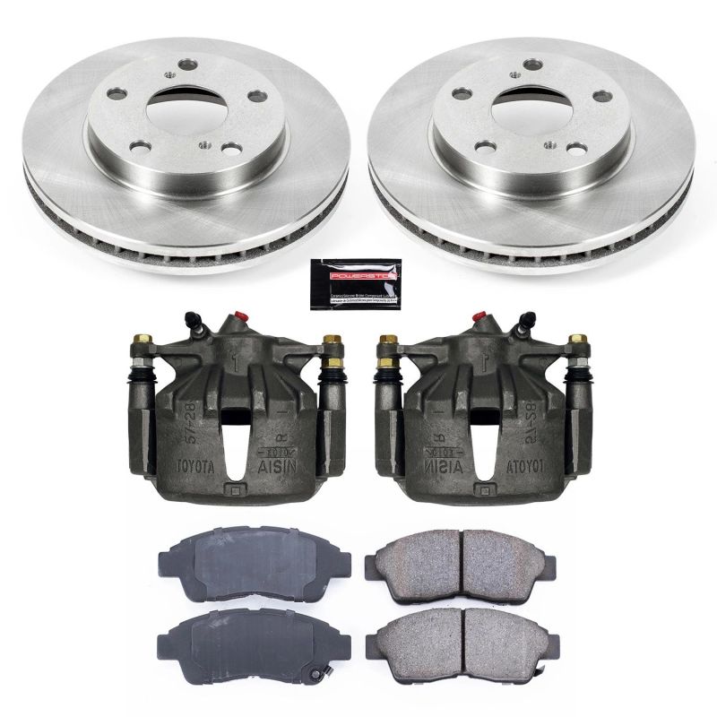 Toyota Camry Brake Kit - Front - PowerStop - Autospecialty Rotors + Evolution Ceramic Pads + Replacement Calipers - `92-`01