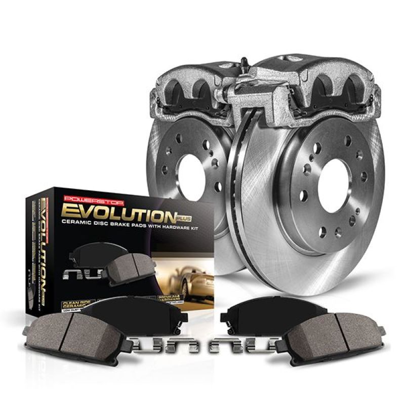 Mitsubishi Lancer Brake Kit - Front - PowerStop - Autospecialty Rotors + Evolution Ceramic Pads + Non-Coated Replacement Calipers - `03-`06 Mitsubishi Lancer Brake Kit - Front - PowerStop - Autospecialty Rotors + Evolution Ceramic Pads + Non-Coated Replacement Calipers - `03-`06