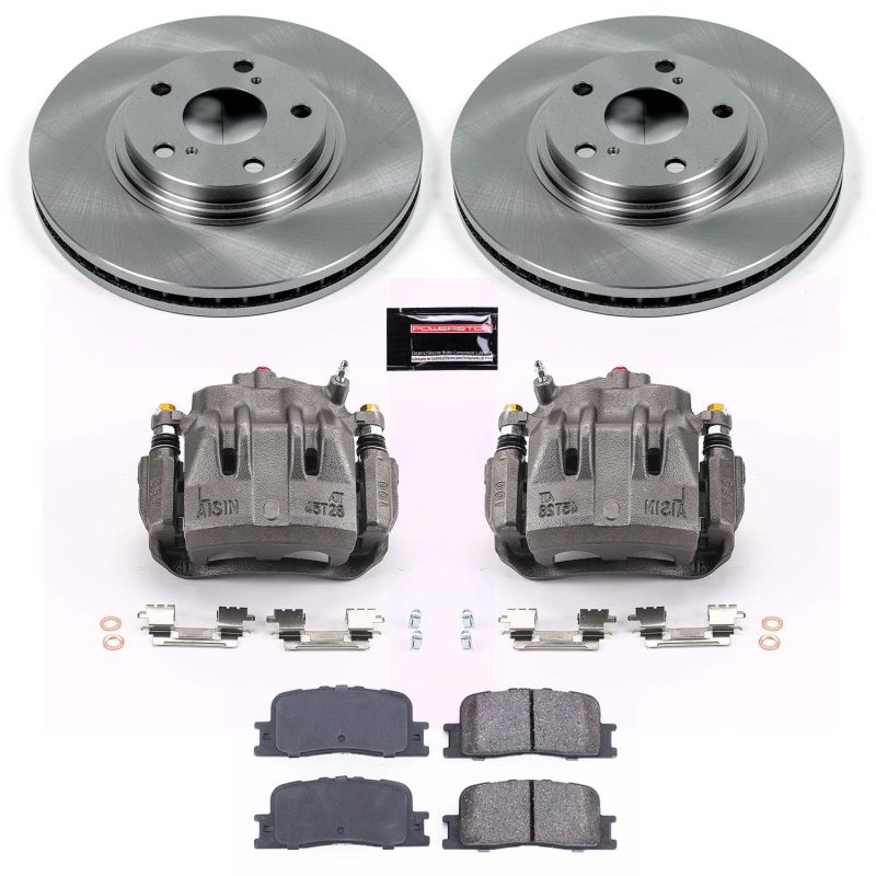 Lexus ES330 Brake Kit - Front - PowerStop - Autospecialty Rotors + Evolution Ceramic Pads + Replacement Calipers - `04-`06