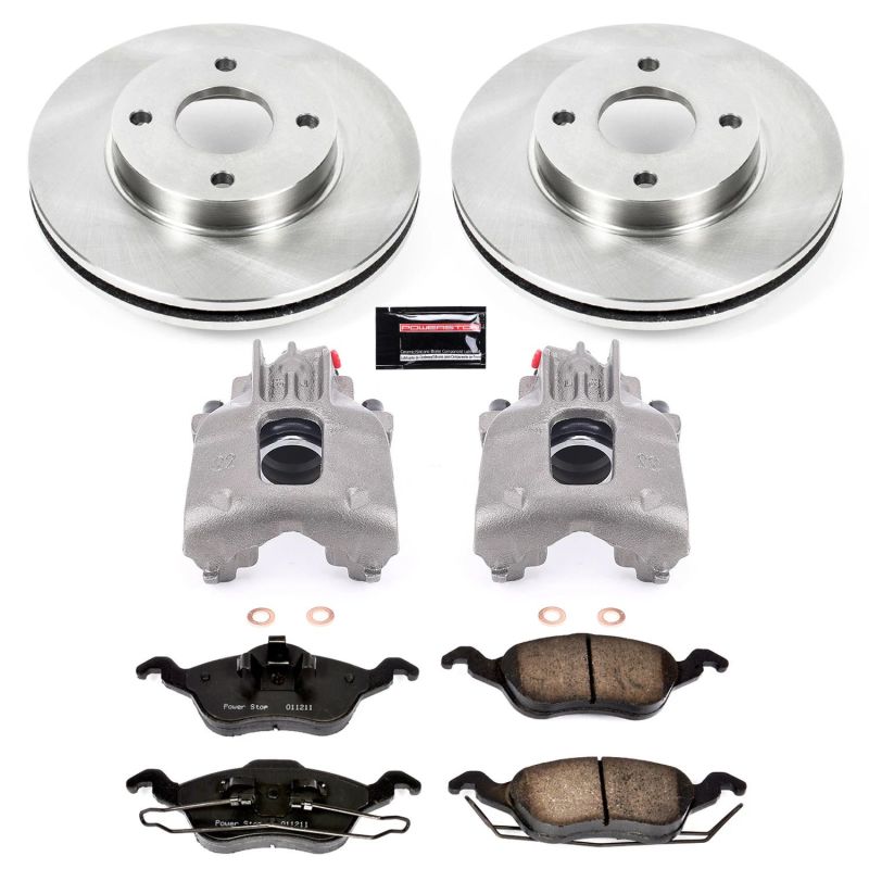Ford Focus Brake Kit - Front - PowerStop - Autospecialty Rotors + Evolution Ceramic Pads + Non-coated Calipers - `00-`04 Ford Focus Brake Kit - Front - PowerStop - Autospecialty Rotors + Evolution Ceramic Pads + Non-coated Calipers - `00-`04