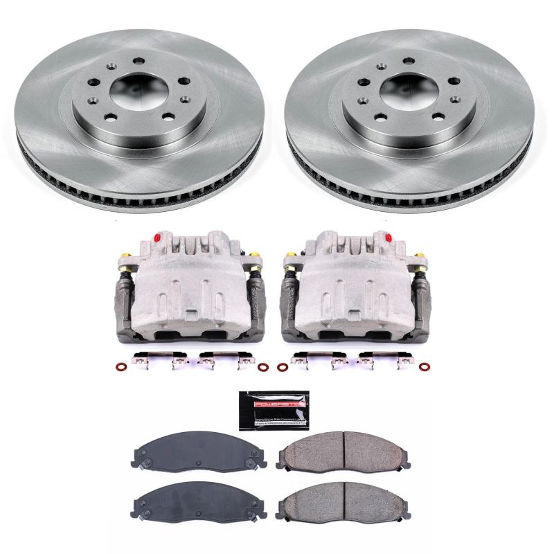 Cadillac CTS Brake Kit - Front - PowerStop - Autospecialty Rotors + Evolution Ceramic Pads + Non-Coated Calipers - `03-`07