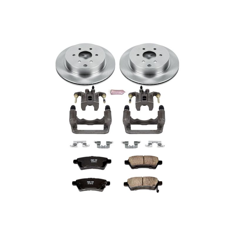 Nissan Pathfinder Brake Kit - Rear - PowerStop - OE Stock Replacement Rotors + Evolution Ceramic Pads + Replacement Calipers - `05-`12