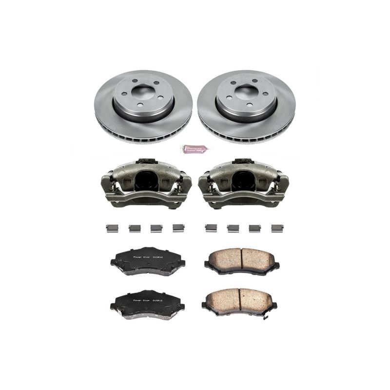 Dodge Nitro Brake Kit - Front - PowerStop - Autospecialty Rotors + Evolution Ceramic Pads + Non-Coated Calipers - `07-`11