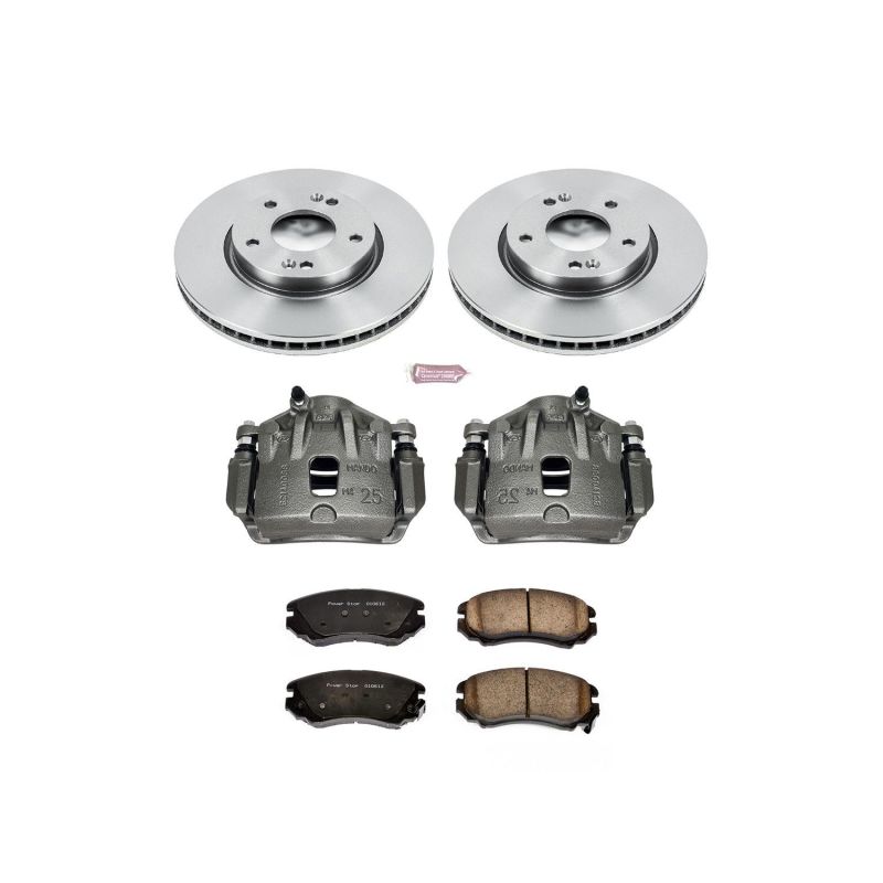 Hyundai Sonata Brake Kit - Front - PowerStop - Autospecialty Rotors + Evolution Ceramic Pads + Replacement Calipers - `06-`10