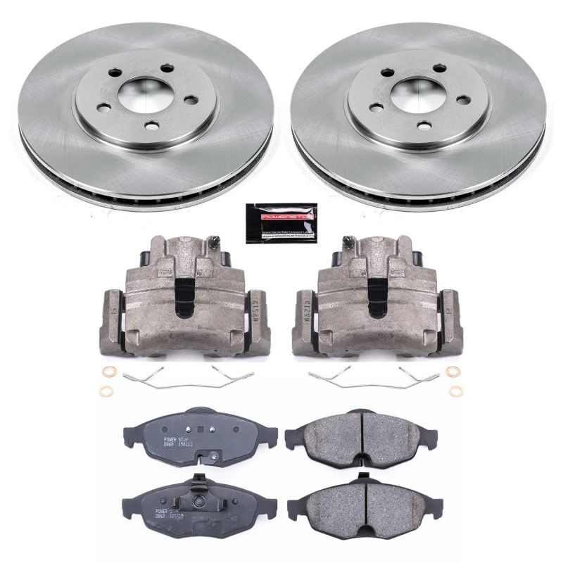 Chrysler Sebring Brake Kit - Front - PowerStop - Autospecialty Rotors + Evolution Pads + Replacement Calipers - `01-`06