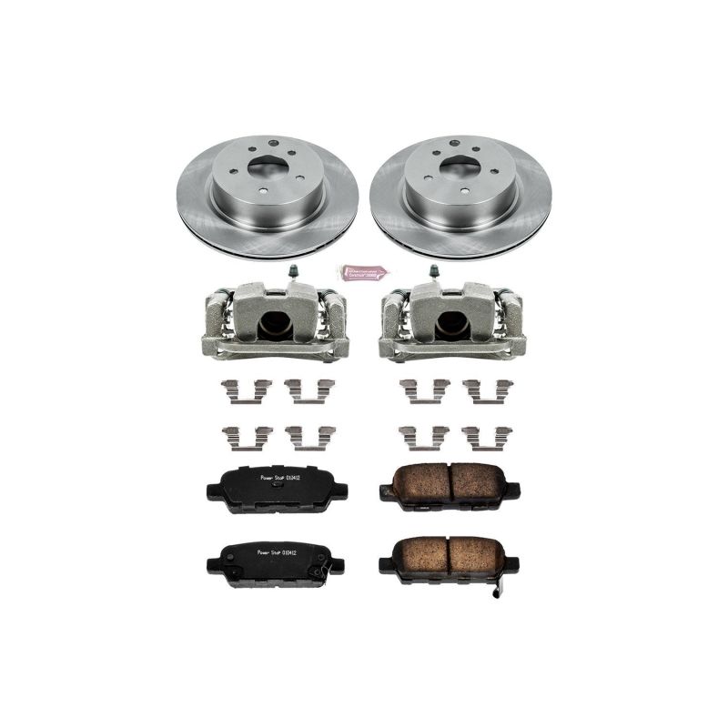 Infiniti G35 Brake Kit - Rear - PowerStop - Autospecialty Rotors + Evolution Ceramic Pads + Non-Coated Replacement Calipers - `05-`08 Infiniti G35 Brake Kit - Rear - PowerStop - Autospecialty Rotors + Evolution Ceramic Pads + Non-Coated Replacement Calipers - `05-`08